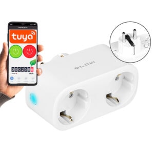 Inteligentne gniazdko podwójne sterowane WiFi TUYA białe
